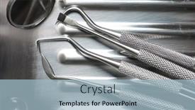  Presentation with dentist - PPT theme enhanced with instruments-used-by-the-dentist background and a light blue colored foreground