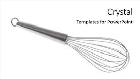  Presentation with simple minimalist white - Beautiful PPT theme featuring insturments - whisk on white background backdrop and a  colored foreground