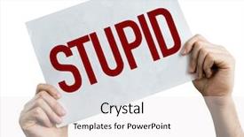  Presentation with hazmat placard - Slide set having insufficiency - stupid placard isolated on white background and a white colored foreground