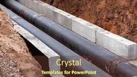  Presentation with water pipes - Presentation design with insulated-pipes-in-the-trench background and a tawny brown colored foreground