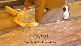  Presentation with glass construction - Amazing presentation theme having insulation - construction worker thermally insulating house backdrop and a coral colored foreground