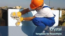  Presentation with thermal insulation - Presentation theme having insulation panels to house foundation background and a ocean colored foreground