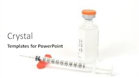  Presentation with insulin - Presentation theme featuring insulin bottle and syringe in isolated background background and a white colored foreground