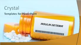  Presentation with prescription medication - Presentation having insulin-detemir-drug-in-prescription background and a cool aqua colored foreground