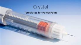  Presentation with insulin - Amazing PPT layouts having insulin injecting pen backdrop and a light blue colored foreground