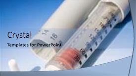  Presentation with insulin - Beautiful theme featuring insulin injecting pen backdrop and a light blue colored foreground