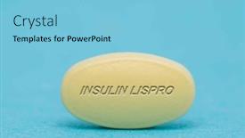  Presentation with medical pills - Slides with insulin-lispro-pharmaceutical-medicine-pills background and a light blue colored foreground