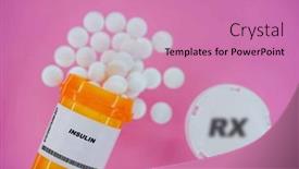  Presentation with spilling - Slides consisting of insulin-rx-medicine-pills background and a coral colored foreground