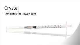  Presentation with insulin - Amazing slide deck having insulin syringe isolated on white backdrop and a white colored foreground