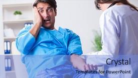  Presentation with ready - Theme enhanced with insulin therapy - scared patient man getting ready background and a light blue colored foreground