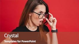  Presentation with black woman - Beautiful presentation theme featuring insult - photo of young outrageous woman backdrop and a red colored foreground