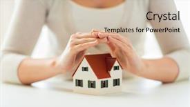  Presentation with property insurance - Audience pleasing theme consisting of insurance - architecture safety security real estate backdrop and a mint green colored foreground