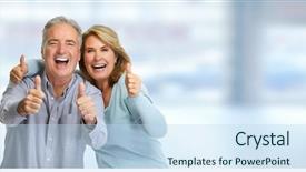 Presentation with insurance - PPT layouts consisting of insurance - happy mature couple background and a sky blue colored foreground