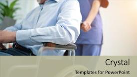  Presentation with wheelchair - PPT theme enhanced with insurance - nurse pushing a wheelchair background and a mint green colored foreground