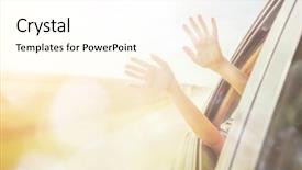  Presentation with person driving - Beautiful presentation featuring free insurance - person's hands backdrop and a cream colored foreground