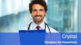  Presentation with metabolic syndrome doctor - Cool new presentation with insurance - portrait handsome doctor holding backdrop and a cobalt blue colored foreground