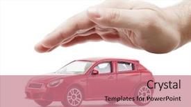  Presentation with insurance - Presentation theme having insurance - protect your car background and a coral colored foreground