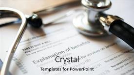  Presentation with insurance - Cool new theme with insurance - sthethoscope and medical documents backdrop and a white colored foreground