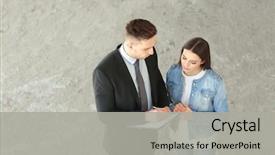  Presentation with building insurance - Slide set consisting of insurance adjuster and beautiful woman background and a light gray colored foreground