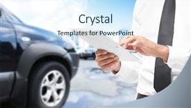  Presentation with insurance - Colorful theme enhanced with insurance agent using tablet backdrop and a sky blue colored foreground