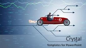  Presentation with sports car - PPT theme with insurance alternative - businessman driving sports car choosing background and a  colored foreground