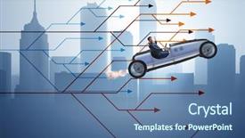  Presentation with sports car - Audience pleasing slide deck consisting of insurance alternative - businessman driving sports car choosing backdrop and a ocean colored foreground