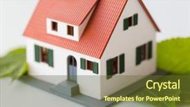  Presentation with alternative - PPT theme consisting of insurance alternative - housing environment and ecology concept background and a tawny brown colored foreground