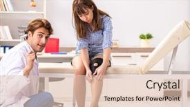  Presentation with food sensory evaluation - Theme featuring insurance alternative - male doctor checking with sensory background and a lemonade colored foreground