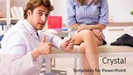  Presentation with food sensory evaluation - Beautiful presentation theme featuring insurance alternative - male doctor checking with sensory backdrop and a lemonade colored foreground