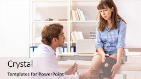  Presentation with food sensory evaluation - PPT theme enhanced with insurance alternative - male doctor checking with sensory background and a lemonade colored foreground