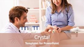  Presentation with biology sensory system - PPT theme consisting of insurance alternative - male doctor checking with sensory background and a coral colored foreground