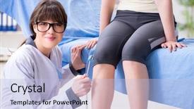  Presentation with biology sensory system - Cool new slides with insurance alternative - woman doctor checking with sensory backdrop and a  colored foreground