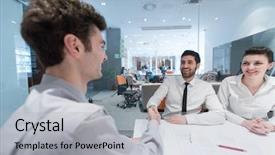  Presentation with life insurance - Beautiful presentation featuring insurance and bank loan agent backdrop and a  colored foreground