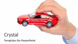  Presentation with auto dealership - Amazing slide deck having insurance broker - hand with car auto dealership backdrop and a white colored foreground