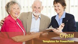  Presentation with sales - PPT layouts consisting of insurance broker - senior couple in a sales background and a red colored foreground