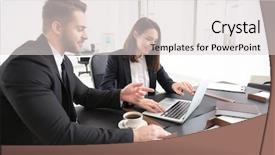  Presentation with workplace - Slide deck having insurance broker - young team of lawyers background and a light gray colored foreground