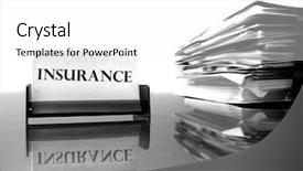  Presentation with health insurance - PPT layouts consisting of insurance card on desk background and a white colored foreground