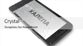  Presentation with cell proteins - Cool new presentation with insurance concept broken smart phone backdrop and a  colored foreground