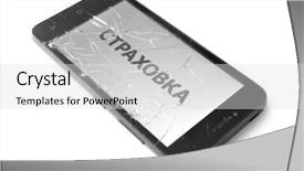  Presentation with lunar fuel cell - Amazing PPT theme having insurance concept broken smart phone backdrop and a  colored foreground