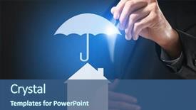  Presentation with life insurance concept leaflets - PPT layouts having insurance concept businessman drawing umbrella background and a ocean colored foreground