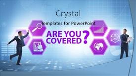  Presentation with insurance - PPT theme with insurance-concept-with-the-question background and a light blue colored foreground