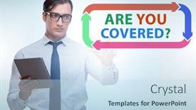  Presentation with insurance - Theme consisting of insurance-concept-with-the-question background and a sky blue colored foreground