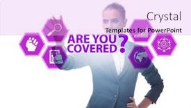  Presentation with insurance - PPT theme having insurance-concept-with-the-question background and a lavender colored foreground