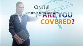  Presentation with insurance - PPT theme featuring insurance-concept-with-the-question background and a sky blue colored foreground