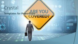  Presentation with insurance - Presentation design with insurance-concept-with-the-question background and a sky blue colored foreground