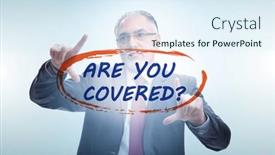  Presentation with insurance - Presentation theme featuring insurance-concept-with-the-question background and a sky blue colored foreground