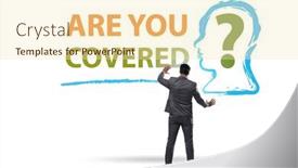  Presentation with insurance - Presentation design consisting of insurance-concept-with-the-question background and a lemonade colored foreground