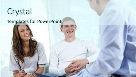  Presentation with keyman life insurance - Audience pleasing presentation theme consisting of insurance consultant or financial adviser backdrop and a cool aqua colored foreground