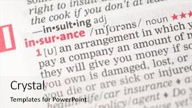  Presentation with dictionary - Cool new PPT theme with insurance-definition-in-the-dictionary backdrop and a lemonade colored foreground