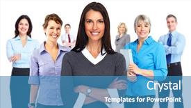  Presentation with team - Theme enhanced with insurance educational conferences - business team background and a  colored foreground